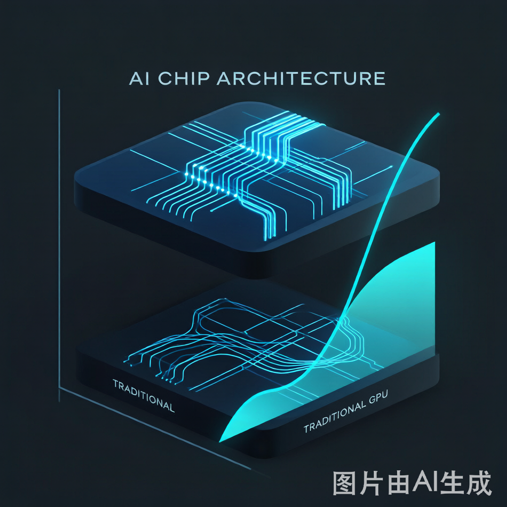 AI芯片架构与能耗概念图