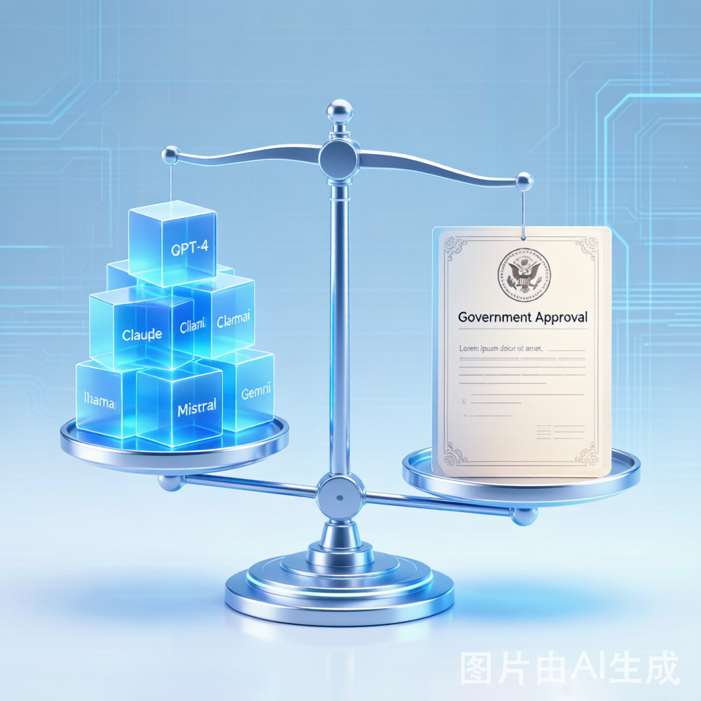 美国政府审批AI模型发布概念图