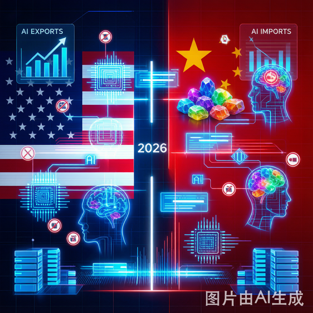 中美AI出口战争示意图
