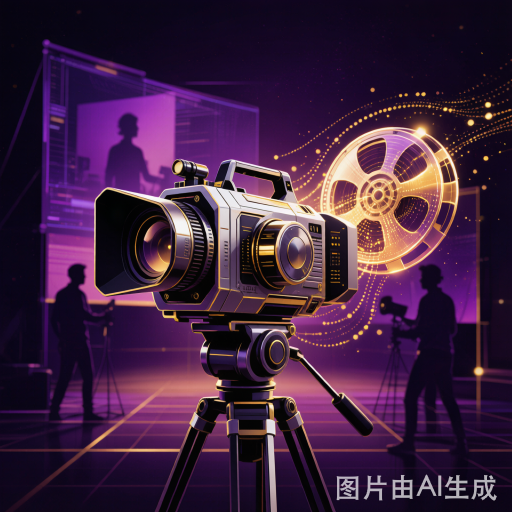 AI与电影制作融合概念图