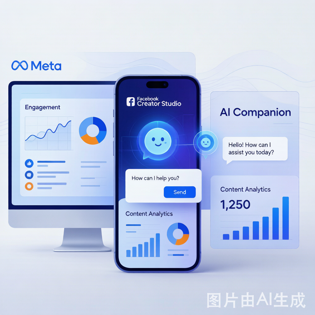 Facebook Creator Studio AI伴侣应用概念图