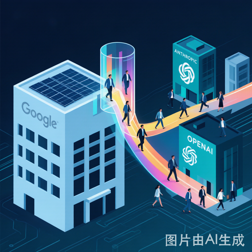 Google AI人才流失概念图