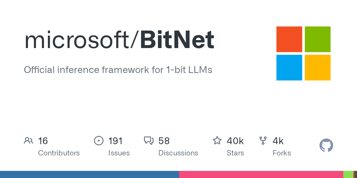 Microsoft BitNet：1-bit LLM 官方推理框架，让 CPU 跑大模型速度提升 6 倍