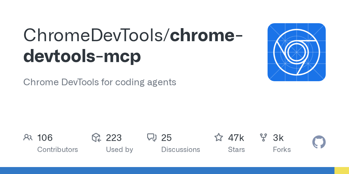 chrome-devtools-mcp：Chrome 官方出品，让 AI 编程助手直接操控与调试浏览器