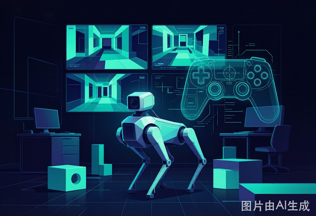 用游戏数据训练机器人世界模型概念图