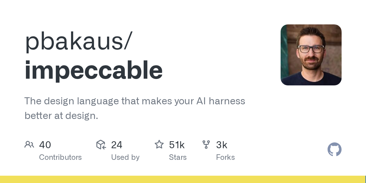 Impeccable GitHub 仓库卡片