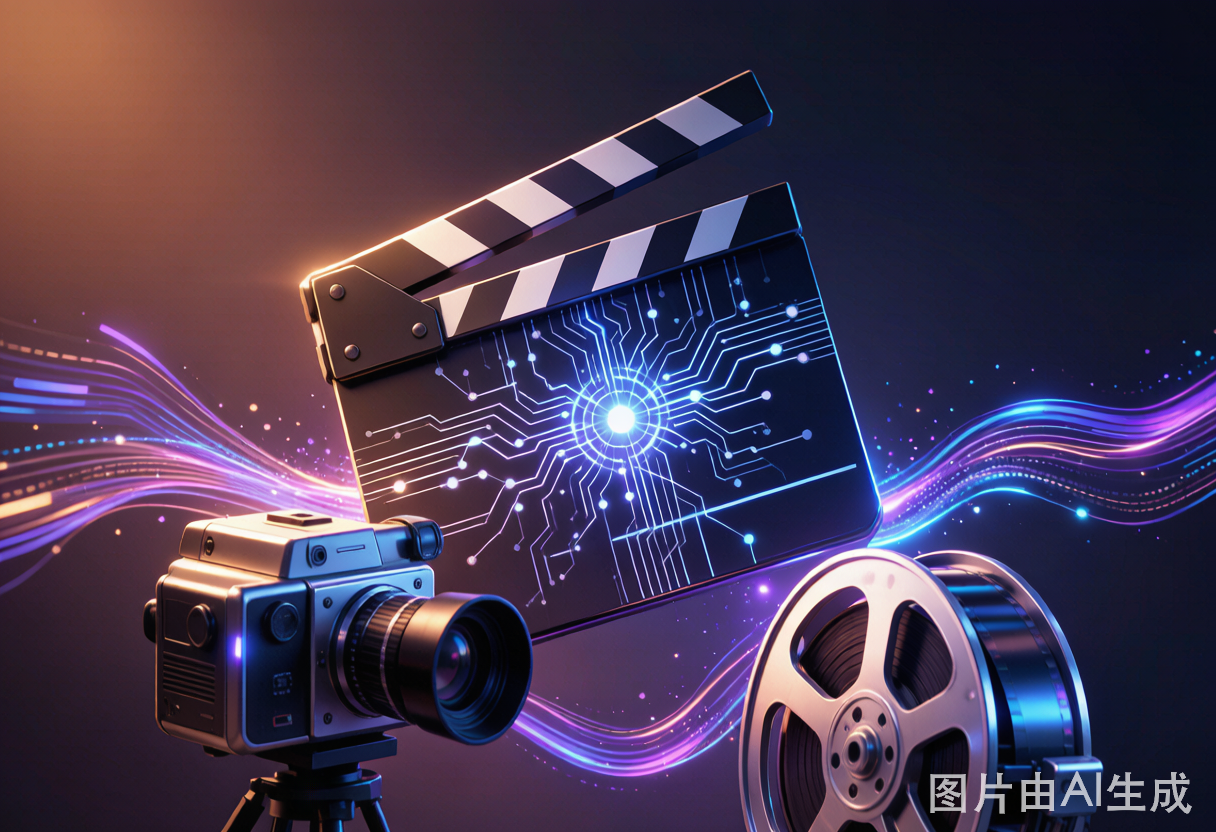 AI 电影后期制作概念图