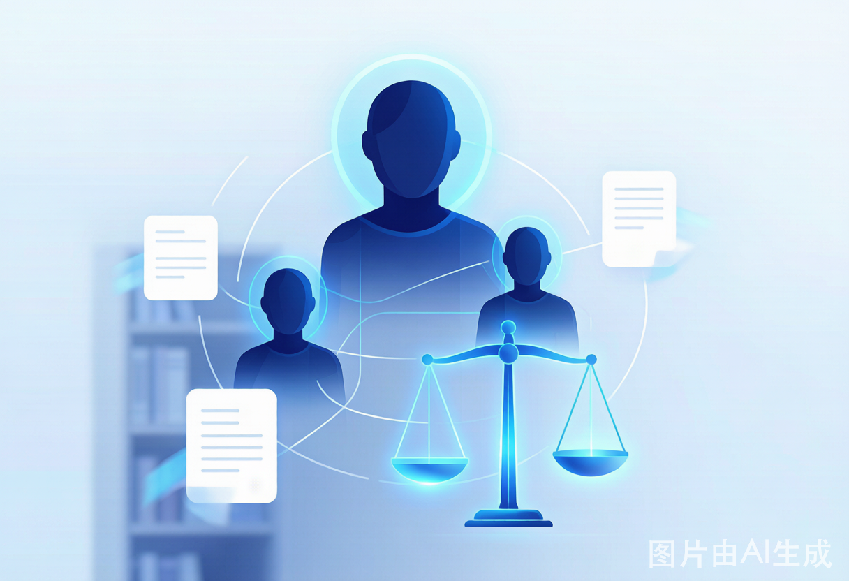 AI 智能体监督法律工作的概念图