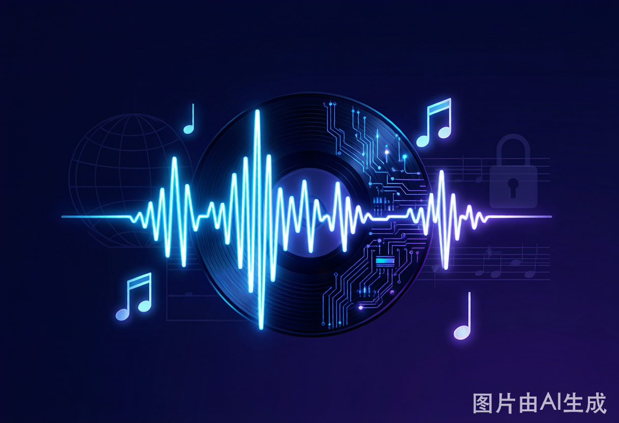 AI音乐生成与版权概念图
