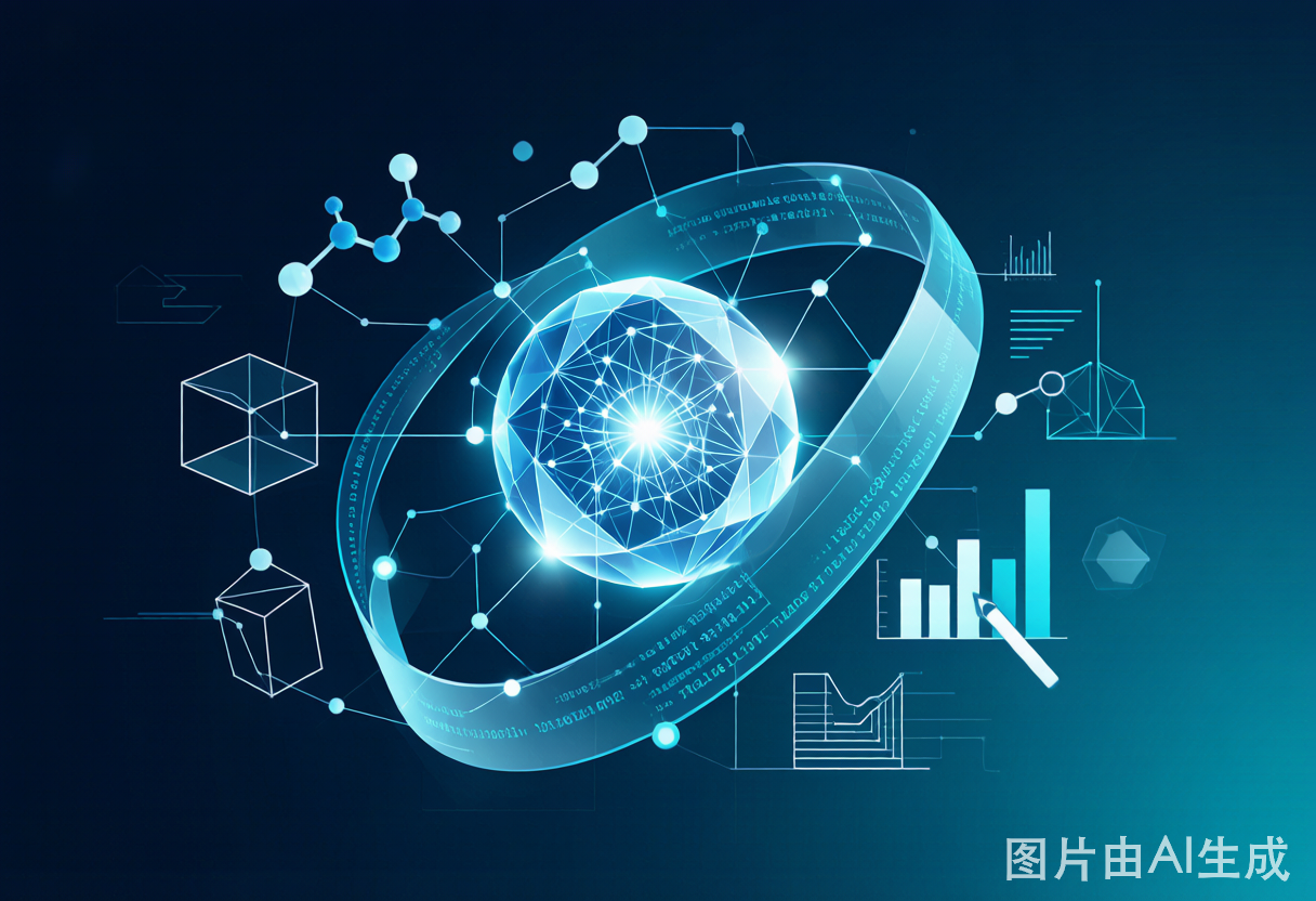 能自我进化的 AI 科研智能体概念图