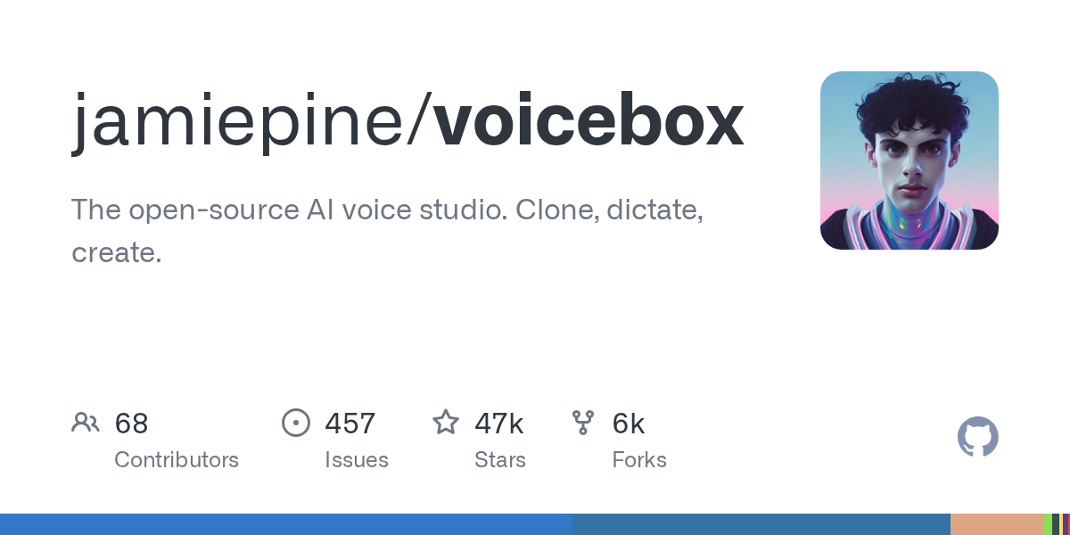 Voicebox：47.5K Stars 的开源 AI 语音工作室，克隆声音、全局听写、让 AI 智能体开口说话