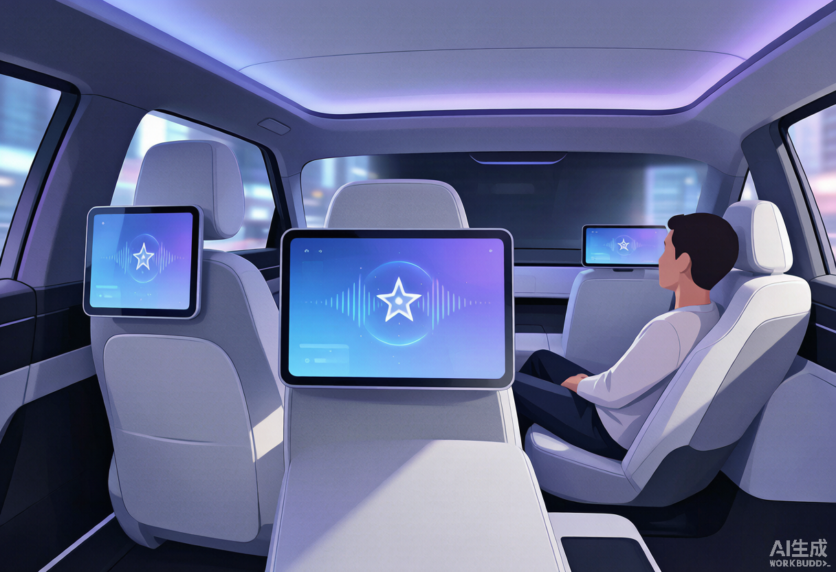 Waymo Ojai车内的Gemini AI助手概念图