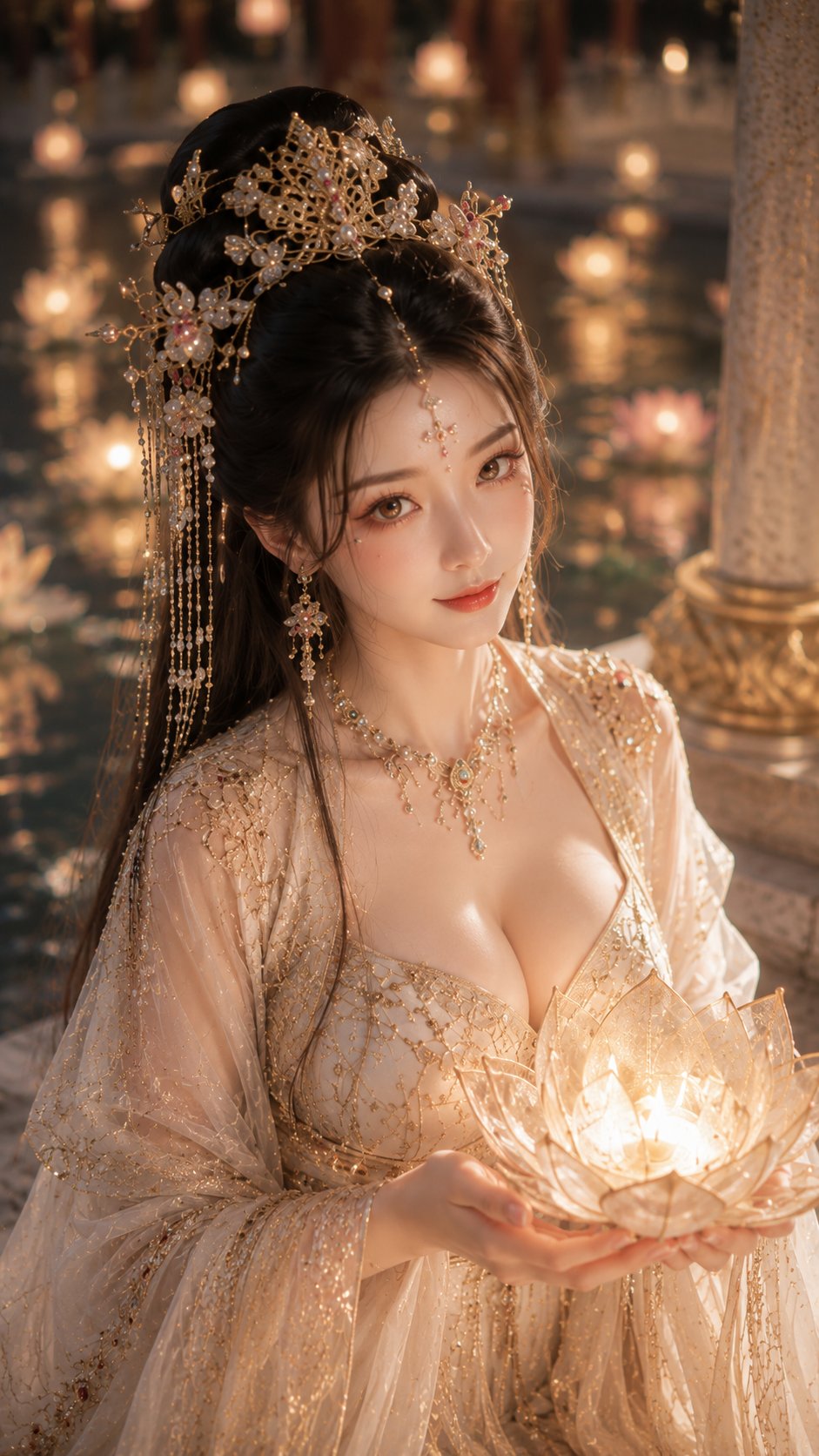 古风仙侠水殿莲灯女主写真