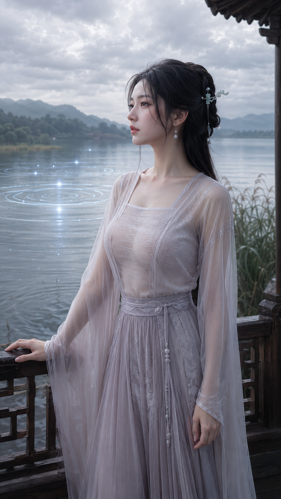 烟藕轻罗听潮使：唐风仙侠湖亭之影