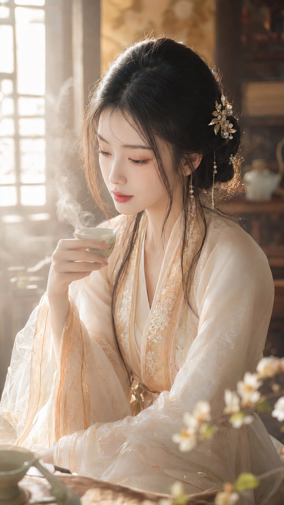 古风仙侠清雅女主写真茶烟暖阁晨光