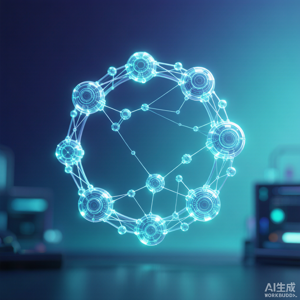 递归自我改进 AI 的循环进化概念图
